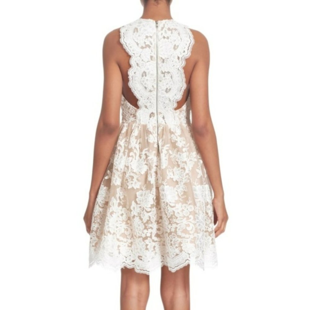Alice and Olivia White Cream Lace Dress, Size 4
